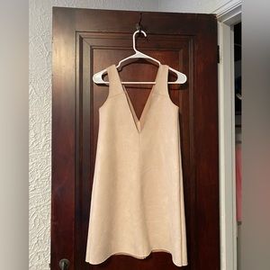 Faux suede beige shift dress. Size small.